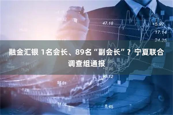 融金汇银 1名会长、89名“副会长”？宁夏联合调查组通报